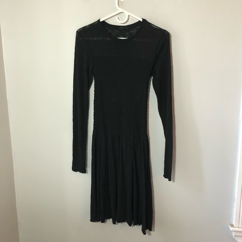 ATM Anthony Thomas Melillo Shirred Slub Cotton-Jersey Mini Dress black XS